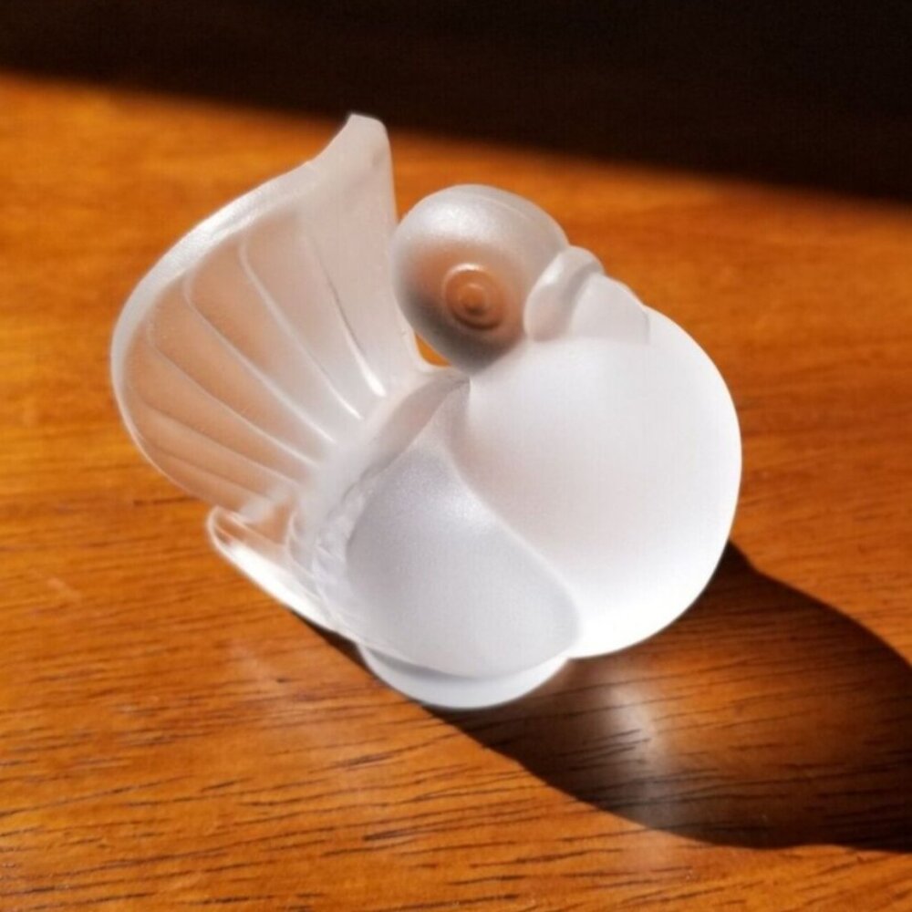 Cristal de Sevres Crystal Frosted Turkey Bird France Plumage Rare Thanksgiving